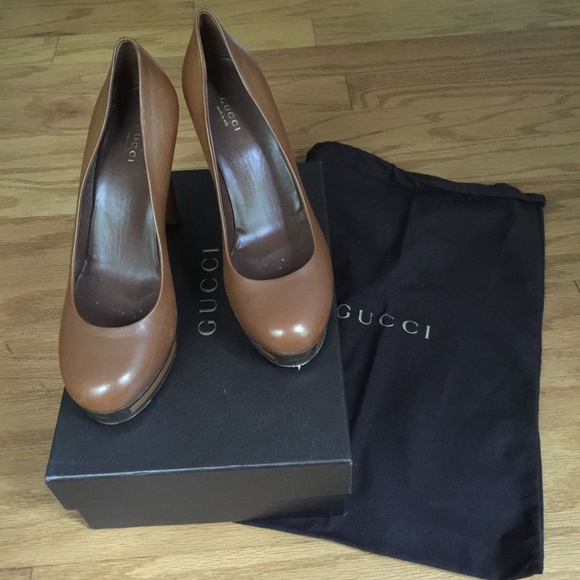 Gucci Napa Charlotte Platform Heel Nude - Picture 1 of 5